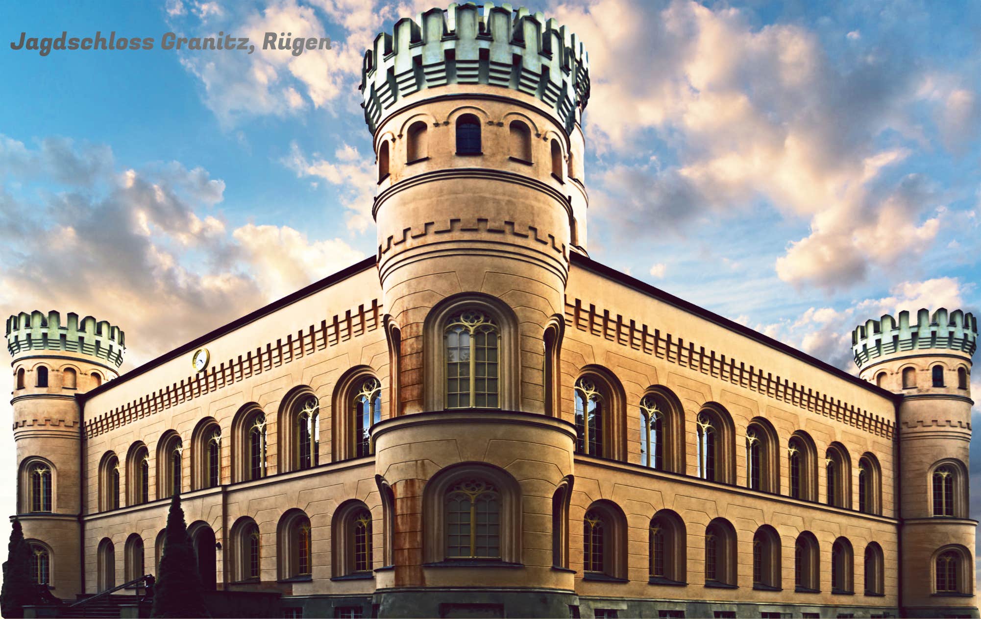 Architekturaufnahme des Jagdschlosses Granitz auf der Ostseeinsel Rügen