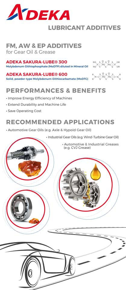 Referenzen und Arbeitsproben Kommunikationsagentur kom4all: Abbildung Banner Gear Oil & Grease Additives Adeka Messestand